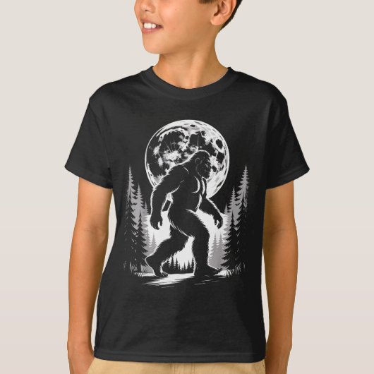 T-shirt Bigfoot Moonlight Sasquatch Forest Cryptid Outdoor (Devant)