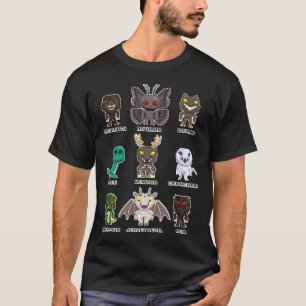 T-shirt Bigfoot Mothman Wendigo Dogman - Cryptide 8 bits