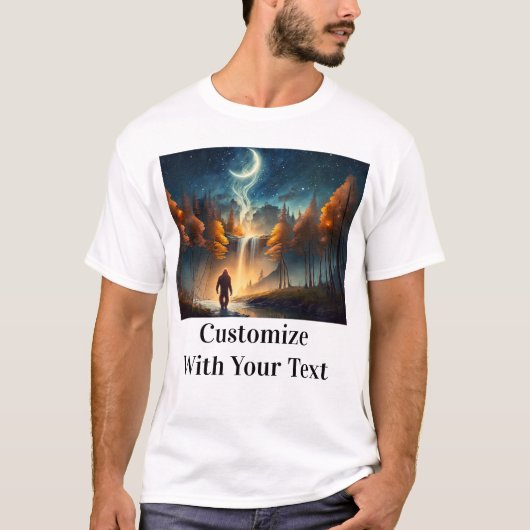 T-shirt Bigfoot Night Woods Étoiles Lune (Devant)