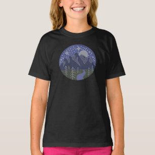 T-shirt Bigfoot Nuit étoilée Art folklorique de cryptide