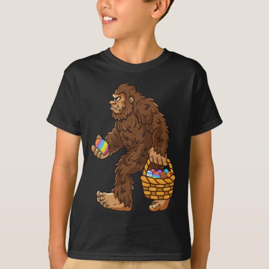 T-shirt Bigfoot Oeuf Fête de Pâques Garçons Filles Enfants (Devant)