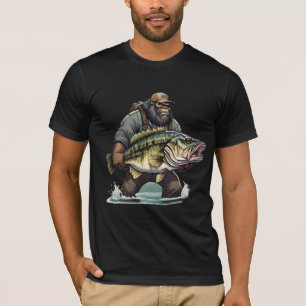 T-shirt Bigfoot Pêche Basse poisson Sasquatch yeti pêcheur