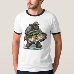 T-shirt Bigfoot Pêche Basse poisson Sasquatch yeti pêcheur