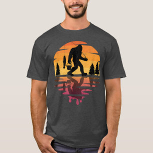 T-shirt Bigfoot Pêche Drôle Sasquatch Et Poisson Sunset Wi