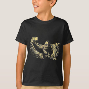 T-shirt Bigfoot pêche selfie drôle sasquatch bass