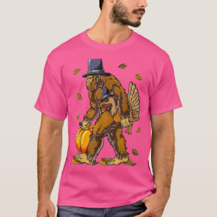 T-shirt Bigfoot pèlerin dinde citrouille de grâces jour d'