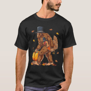 T-shirt Bigfoot Pèlerin Dinde Citrouille Drôle de Thanksgi