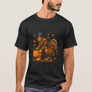 T-shirt Bigfoot Pèlerin Dinde Citrouille Jour de Thanksgiv
