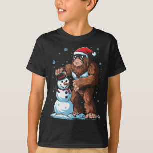 T-shirt Bigfoot Père Noël Snowman Garçons Hommes Noël Noël