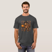 T-shirt Bigfoot Pilgrim Thanksgiving Turkey Pumpkin (Devant entier)