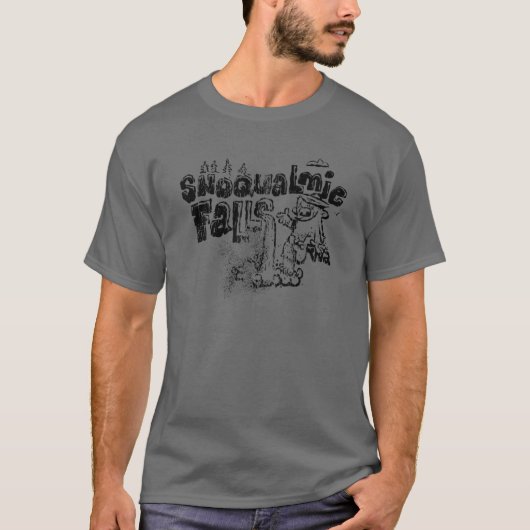T-shirt Bigfoot PNW Snoqualmie Falls Washington Fun (Devant)
