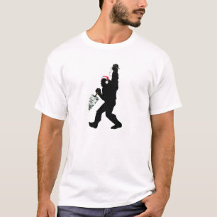 T-shirt Bigfoot portant sapin de Noël Joyeux Noël