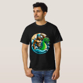 T-shirt Bigfoot Riding Nessie (Devant entier)