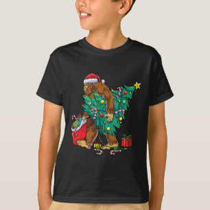 T-shirt Bigfoot sapin de Noël éclaire Noël garçons Sasqua