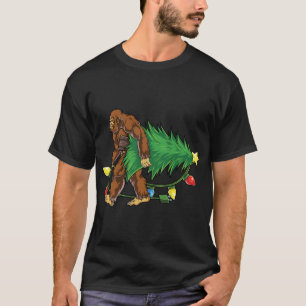 T-shirt Bigfoot sapin de Noël éclaire Noël Sasquatch