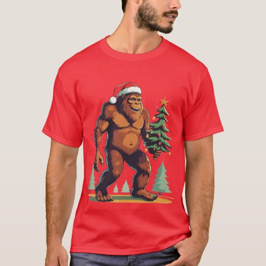 T-shirt Bigfoot sapin de Noël Santa Hat (Devant)