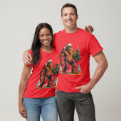 T-shirt Bigfoot sapin de Noël Santa Hat (Unisexe)