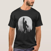 T-shirt Bigfoot Sasquatch avec doigt moyen et Pleine lune (Devant)