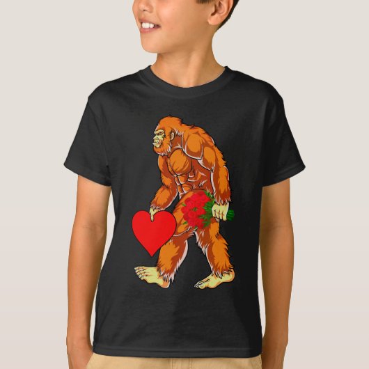 T-shirt Bigfoot Sasquatch Funny Valentines Jour Amour (Devant)