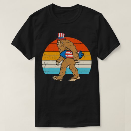 T-shirt Bigfoot Sasquatch Pétard Américain USA Drôle 4 (Design devant)