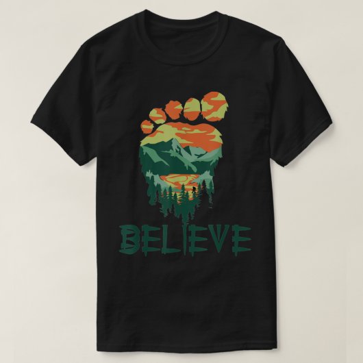 T-shirt Bigfoot Sasquatch Pied Yeti Believe Camping Randon (Design devant)