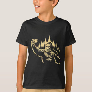T-shirt Bigfoot selfie drôle signe de paix Sasquatch Crypt