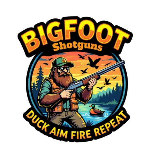 T-shirt Bigfoot Shotguns Duck Aim Fire Repeat