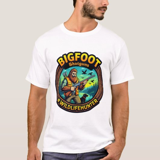 T-shirt Bigfoot Shotguns #Wildlifehunter (Devant)
