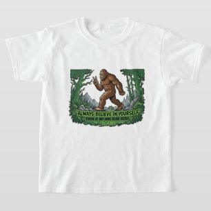 T-shirt Bigfoot Signe de Paix Crois en Toi-même Sasquatch