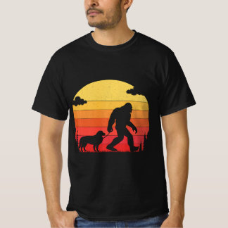 T-shirt Bigfoot Silhouette Marcher Bordure Collie Chien