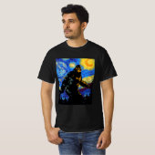 T-shirt Bigfoot Starry Night Sasquatch Van Gogh Sky Paint (Devant entier)