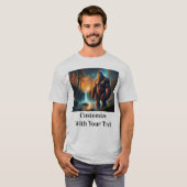 T-shirt Bigfoot Starry Night Woods Moon (Devant entier)