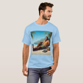 T-shirt Bigfoot sur la plage (Devant entier)