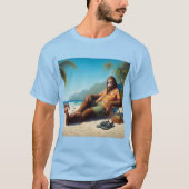 T-shirt Bigfoot sur la plage (Devant)