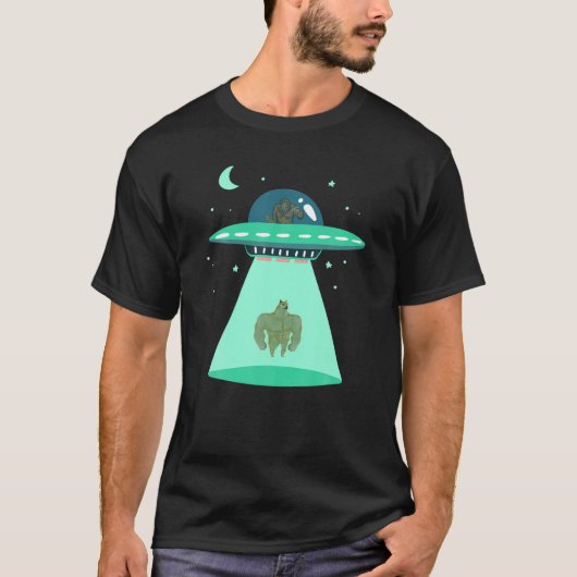 T-shirt Bigfoot UFO Dogecoin Alien enlèvement Funny Doge C (Devant)