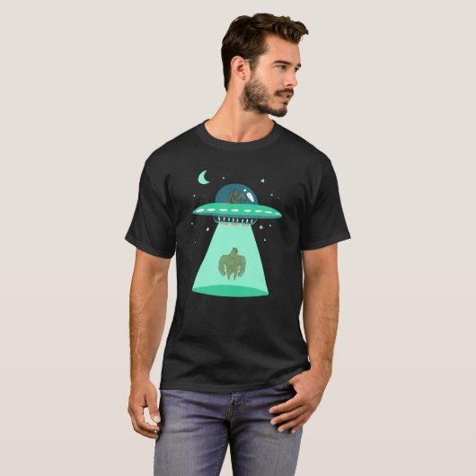 T-shirt Bigfoot UFO Dogecoin Alien enlèvement Funny Doge C (Devant entier)