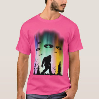 T-shirt Bigfoot Ufo Enlèvement Lumières Nord Croyant Gi