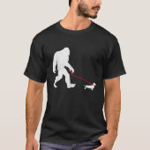 T-shirt Bigfoot Walking Dachshund Weiner Dog Sasquatch Gif (Devant)
