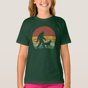 T-shirt Bigfoot Walking Labrador Retriever Chien Vintage