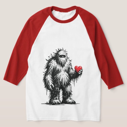 T-shirt Bigfoot With a Heart (Poser)