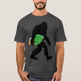 T-shirt Bigfoot With Succulent Sasquatch Cactus Plant