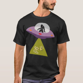 T-shirt Bigfoot Yeti Sasquatch Conduisant L'Alien Ufo Enlè