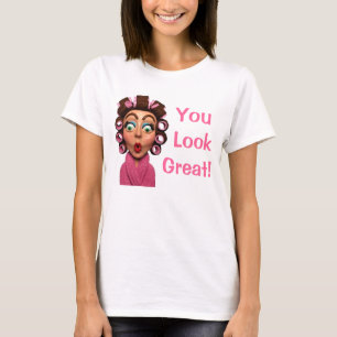 T-shirt Bigoudis de port de femme