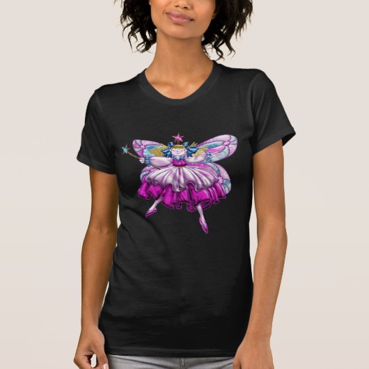 T-shirt Bijou féerique de Faux de prune assez rose de (Devant)