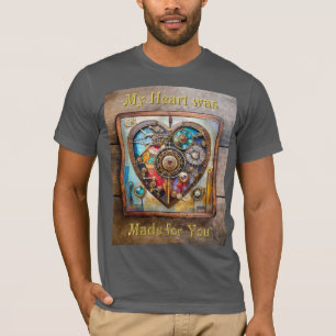 T-shirt Bijoux Et Vitrail Coeur Série Steampunk
