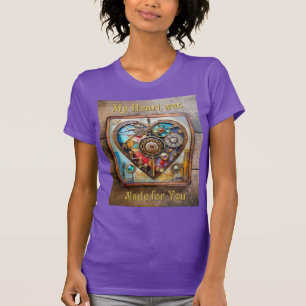 T-shirt Bijoux Et Vitrail Coeur Série Steampunk
