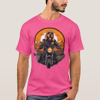 T-shirt Biker Bloodhound Chien équitation moto