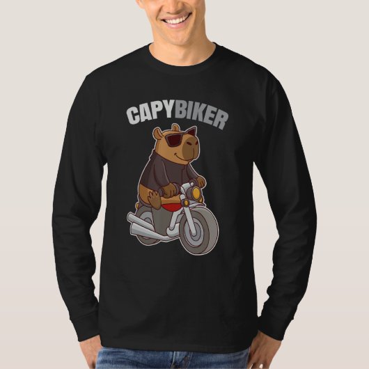 T-shirt Biker Capybara - Funny Capybiker (Devant)