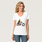 T-shirt BIKER CHICK assise sur sa moto (Devant entier)