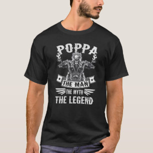 T-shirt Biker Grand-Père Poppa L'Homme Mythe La Légende Mo